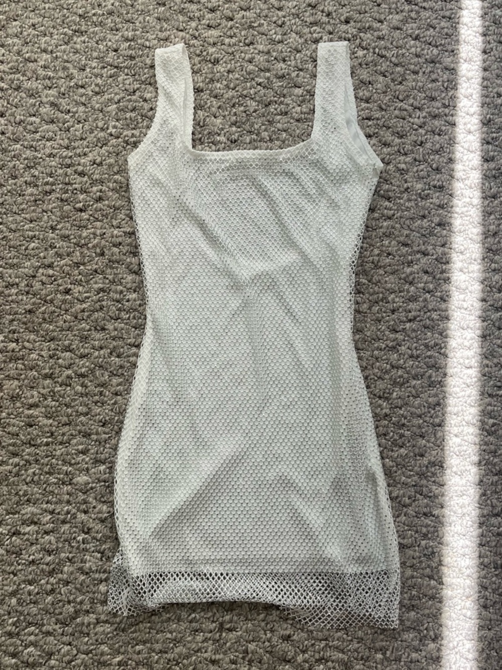 NWOT Sleeveless Square Neck Mesh Mini Dress